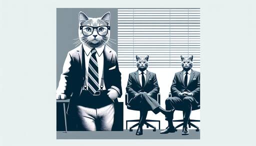 Feline Corporate: Anthropomorphic Cats in Business Attire