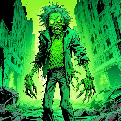Radioactive Zombie Stalking Apocalyptic Urban Wasteland