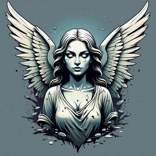 Ethereal Winged Guardian: A Mystical Digital Portrait