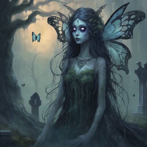 Ethereal Butterfly Fairy in Mystical Moonlit Forest
