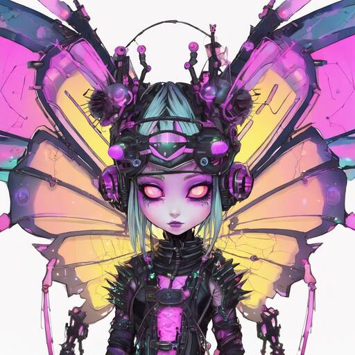 Cyberpunk Fairy: Neon-Winged Digital Art Creation