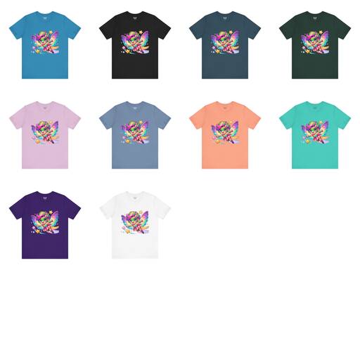 Colorful Graphic T-Shirt Design in Multiple Color Variations