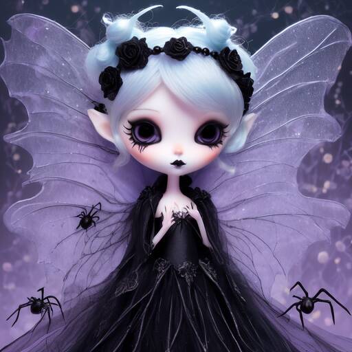 Dark Fairy in Lavender: A Gothic Fantasy Portrait