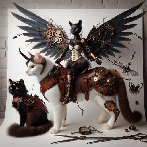 Steampunk Feline Warriors: Mechanical Cats in Fantastical Armor
