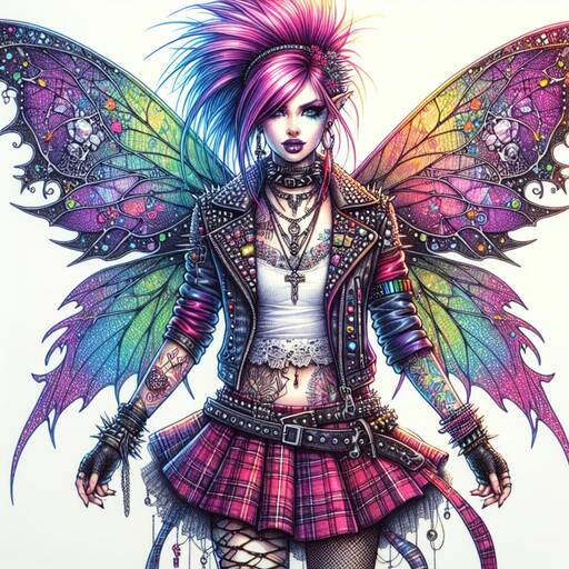 Punk Fairy: Rebellious Fantasy in Vibrant Colors