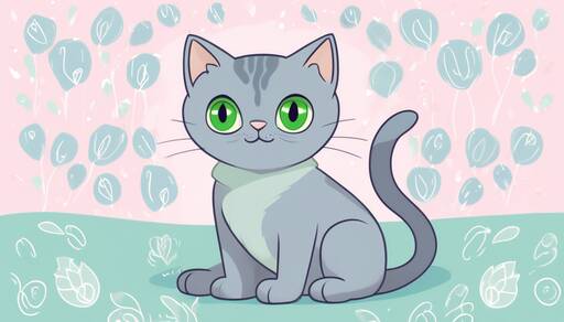 Charming Gray Kitten with Vibrant Green Eyes