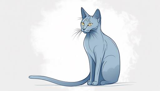 Elegant Blue-Gray Cat with Piercing Yellow Eyes