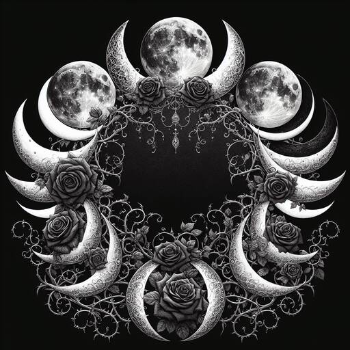 Celestial Roses: Lunar Phases and Floral Symmetry