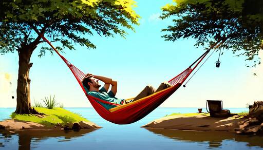 Serene Hammock Retreat by the Tranquil Shoreline