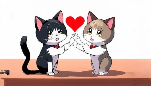 Adorable Cats in Love: A Heartwarming High-Five